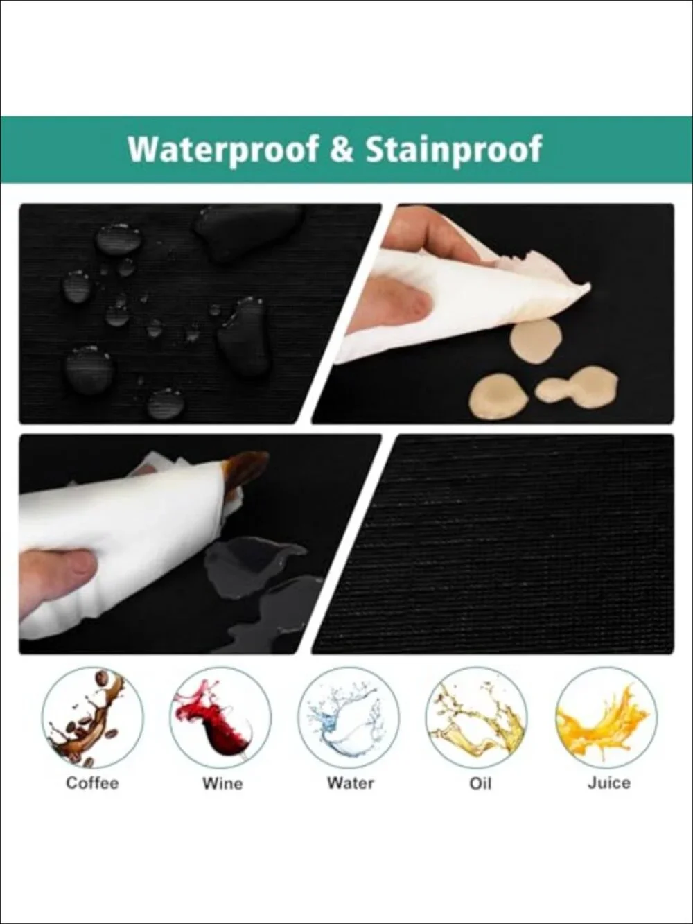 Waterproof Vinyl Flannel Backed Tablecloth Rectangular Folding Table Cover 6